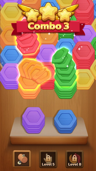 Wood Hexa Puzzle - Gameplay image of android game