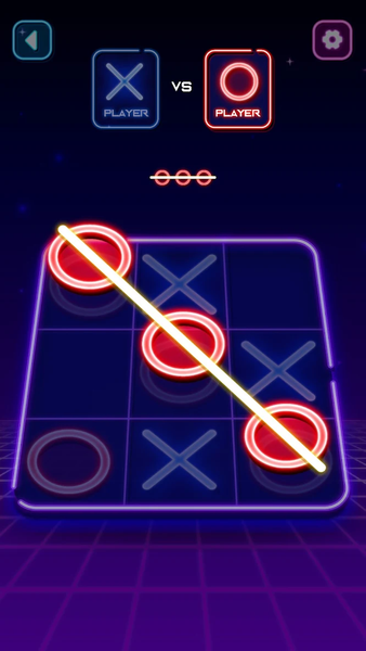 Tic Tac Toe Glow: 2 Player XO - Gameplay image of android game