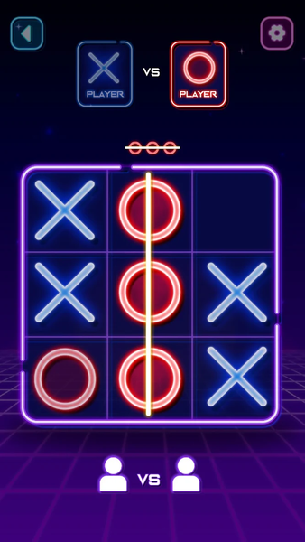 Tic Tac Toe Glow: 2 Player XO - Gameplay image of android game