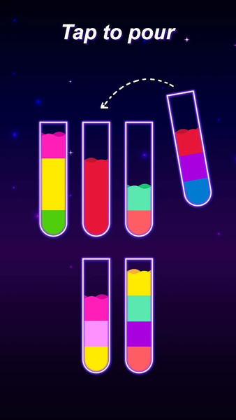 Water Sort Glow - Color Sort - عکس بازی موبایلی اندروید