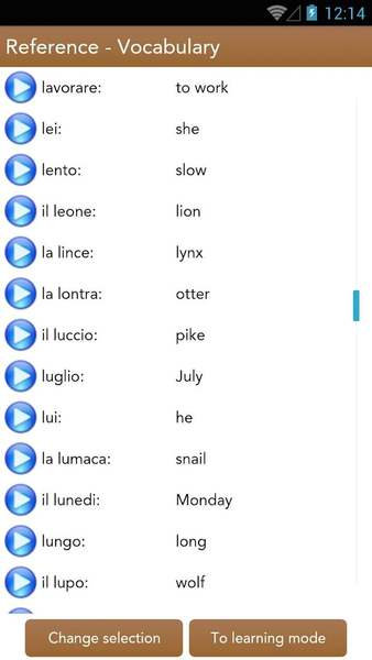 Italian Class Demo - Image screenshot of android app