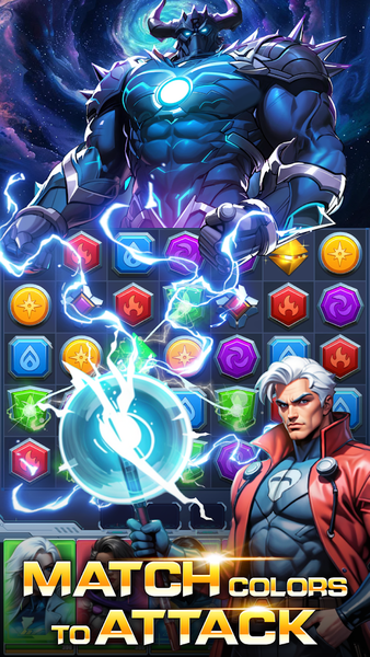 Superhero & Puzzles Match۳ RPG - عکس بازی موبایلی اندروید