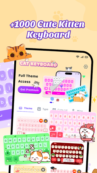Cat Keyboard - Cute Kitty Skin - عکس برنامه موبایلی اندروید