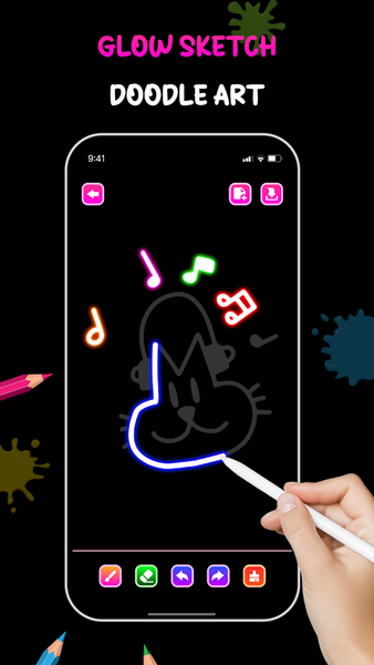 Neon Draw - Glow Doodle Art - Image screenshot of android app