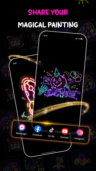 Neon Draw - Glow Doodle Art - Image screenshot of android app