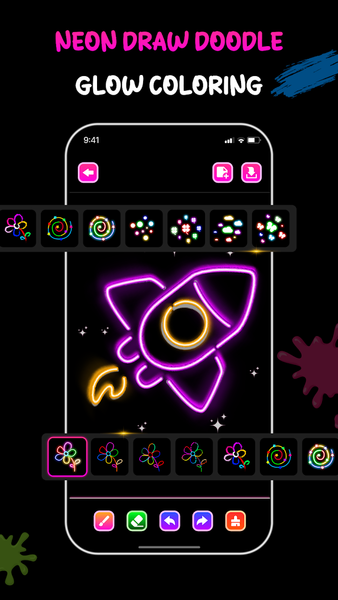 Neon Draw - Glow Doodle Art - Image screenshot of android app