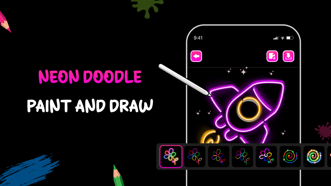 Neon Draw - Glow Doodle Art - Image screenshot of android app