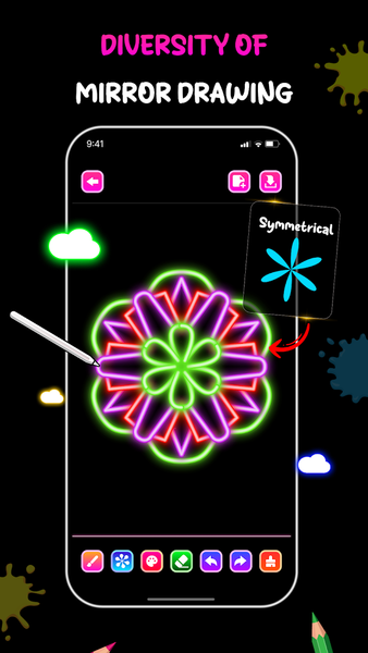 Neon Draw - Glow Doodle Art - Image screenshot of android app