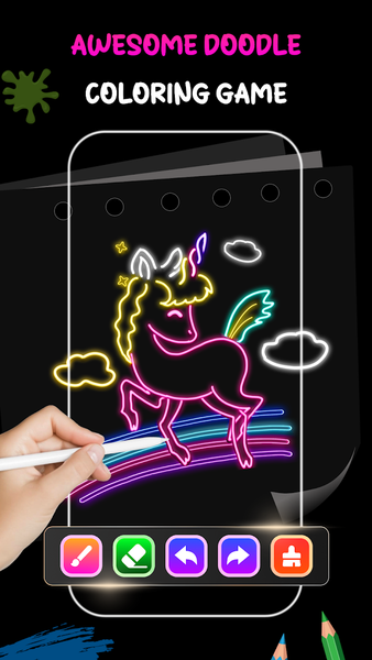Neon Draw - Glow Doodle Art - عکس برنامه موبایلی اندروید