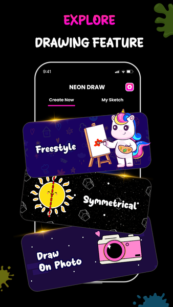 Neon Draw - Glow Doodle Art - عکس برنامه موبایلی اندروید