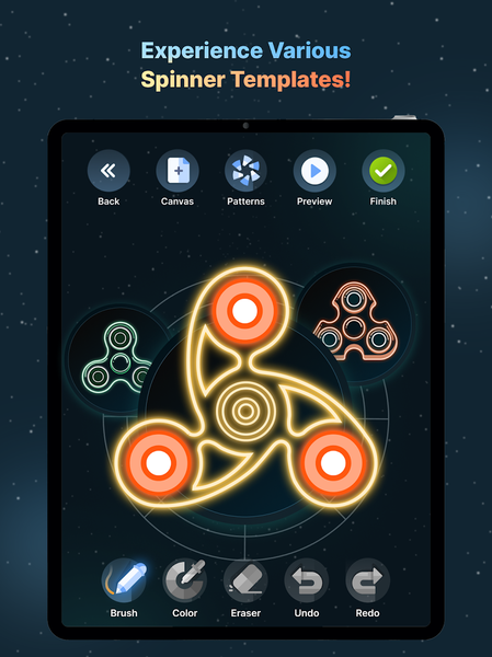Finger Spinner: Neon Glow Art - Image screenshot of android app