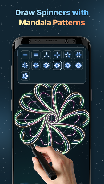 Finger Spinner: Neon Glow Art - Image screenshot of android app