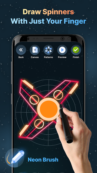 Finger Spinner: Neon Glow Art - Image screenshot of android app