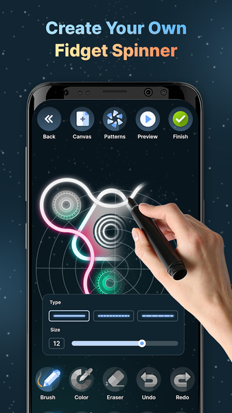 Finger Spinner: Neon Glow Art - Image screenshot of android app