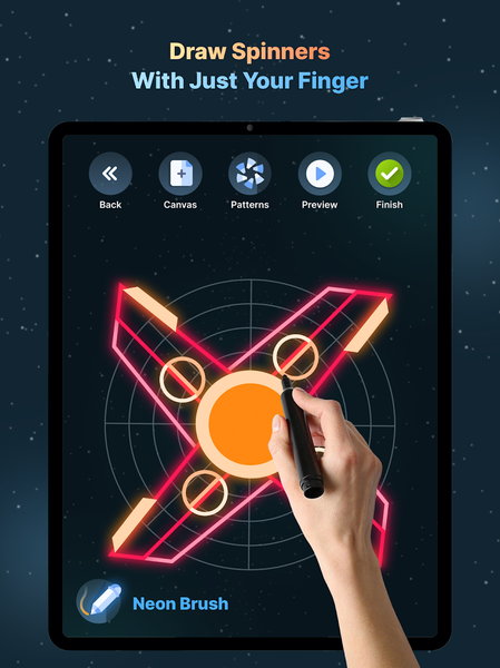 Finger Spinner: Neon Glow Art - Image screenshot of android app