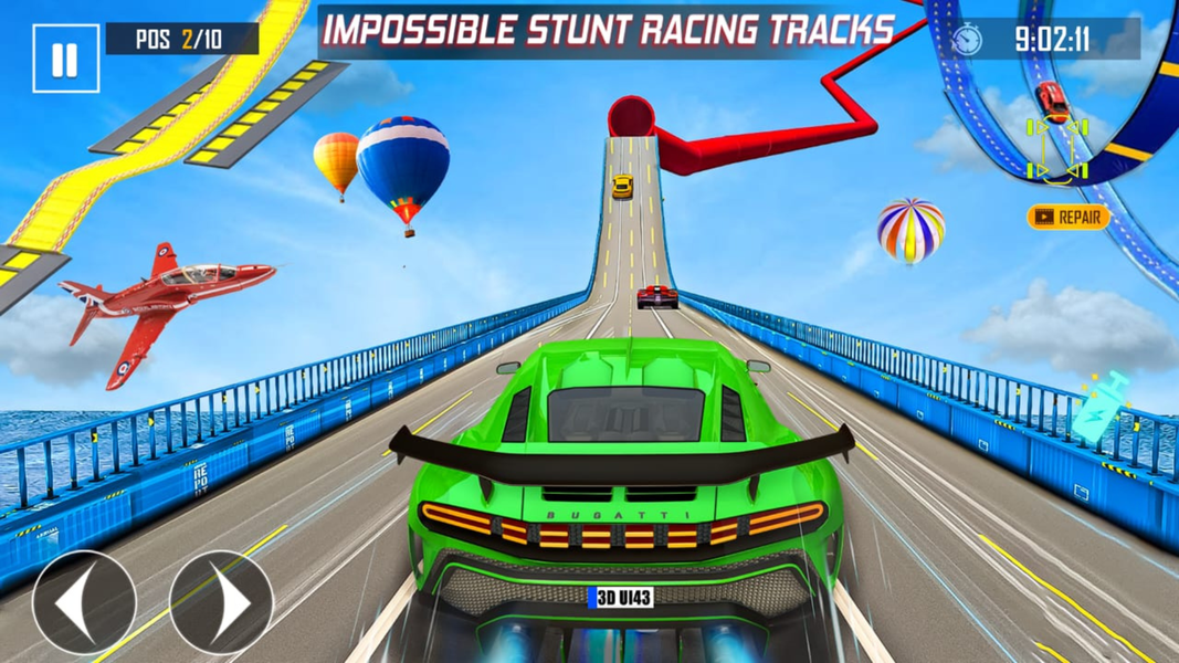 GT Car Stunt Game - Mega Ramp - Gameplay image of android game