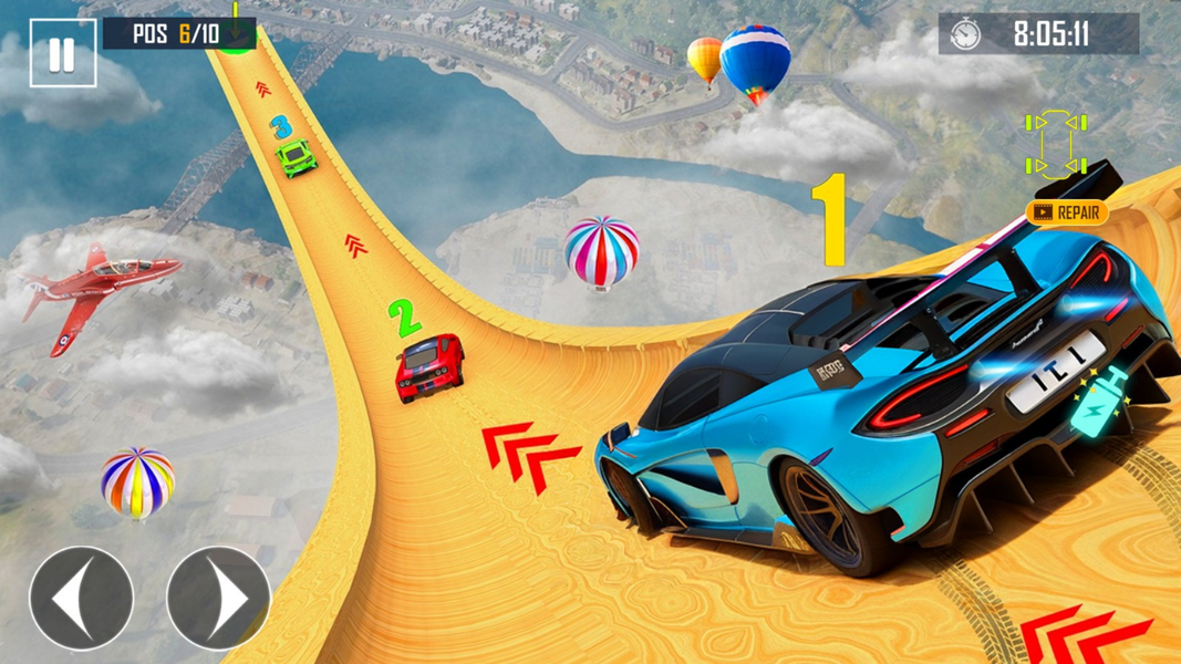 GT Car Stunt Game - Mega Ramp - Gameplay image of android game
