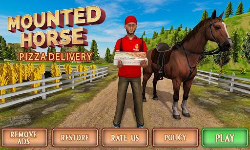 Mounted Horse Riding Pizza - Gameplay image of android game