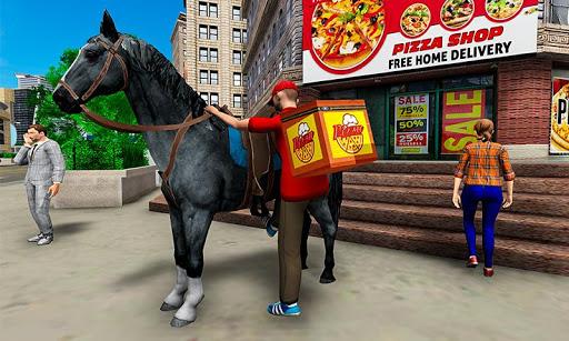 Mounted Horse Riding Pizza - Gameplay image of android game