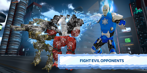 Ice Superhero Flying Robot - Fighting Games - Gameplay image of android game