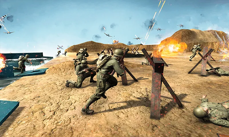 D-Day World War 2 Army Games - Gameplay image of android game