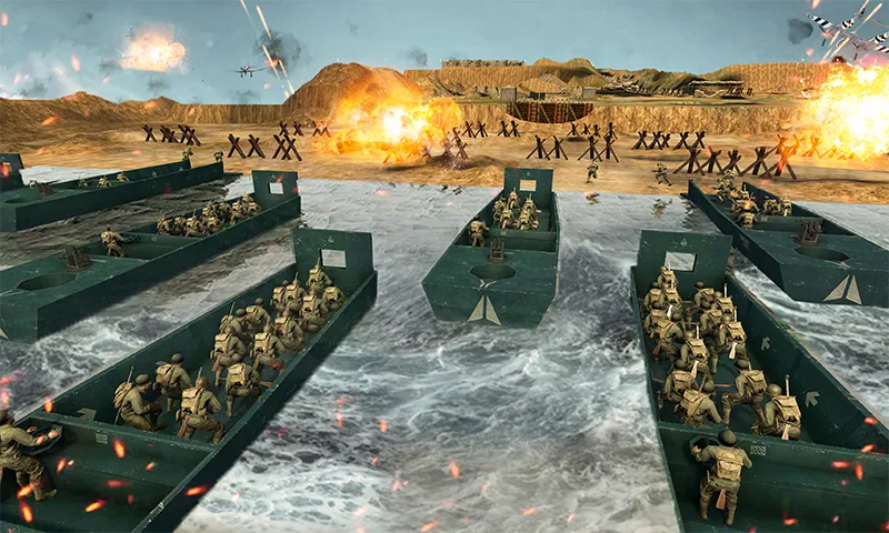 D-Day World War 2 Army Games - Gameplay image of android game