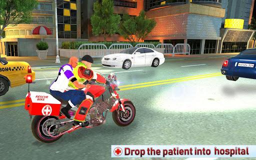 Bike Rescue Driver Ambulance Game - Gameplay image of android game