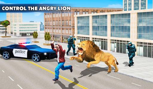 Angry Lion City Attack: Wild Animal Games 2020 - Image screenshot of android app