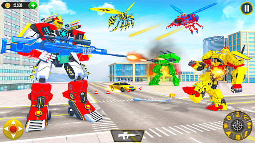 Flying Bee Robot Car Transform - Gameplay image of android game