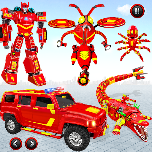 Flying Bee Robot Car Transform - Gameplay image of android game