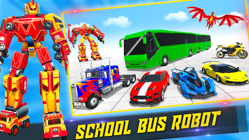 School Bus Robot Car Game - Gameplay image of android game