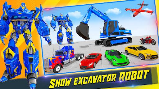Snow Excavator Robot Car Games - Gameplay image of android game