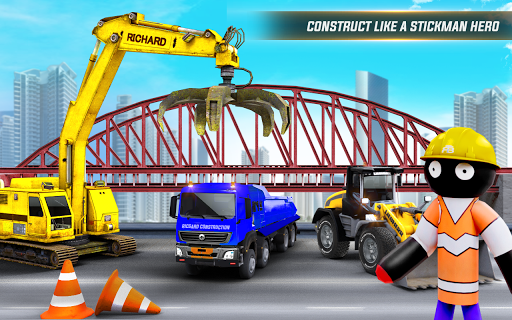 Stickman City Bridge Construction Simulator - عکس برنامه موبایلی اندروید
