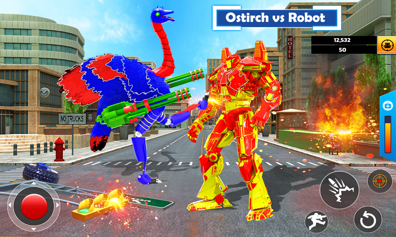 Ostrich Air Jet Robot Car Game - Image screenshot of android app