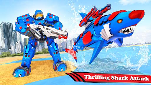 Shark Robot Car Transform Game - Gameplay image of android game