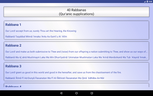 40 Rabbanas (duaas of Quran) - Image screenshot of android app