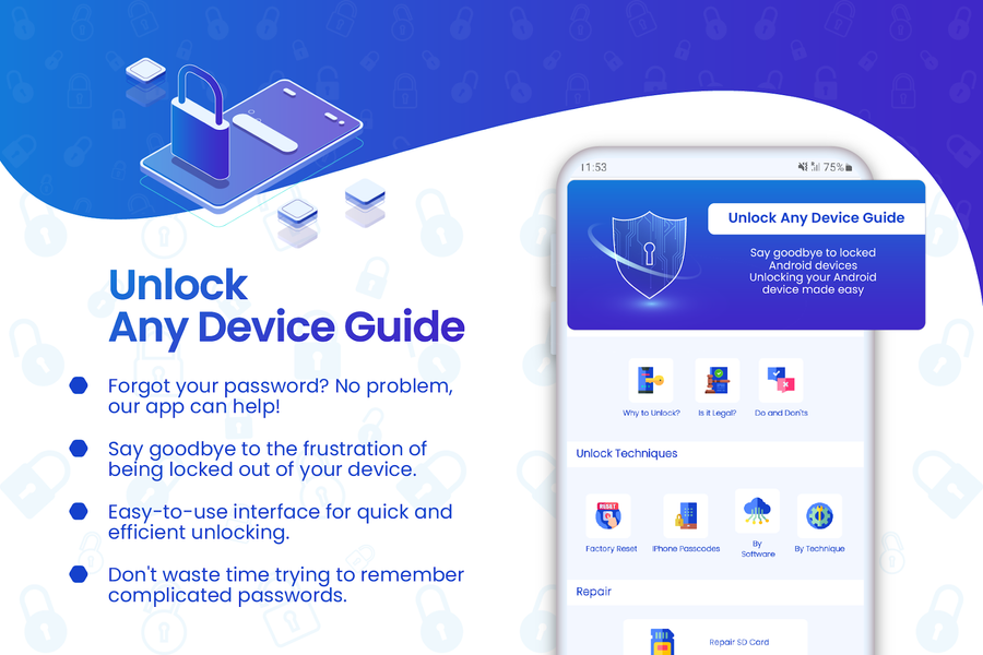 Unlock Any Device Guide - Image screenshot of android app