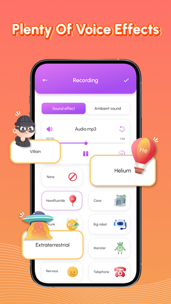 Voice Changer - Sound Effects - عکس برنامه موبایلی اندروید
