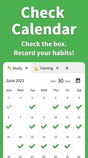 Check Calendar - Habit Tracker - عکس برنامه موبایلی اندروید