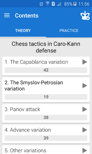 Chess Tactics in Caro-Kann - Gameplay image of android game
