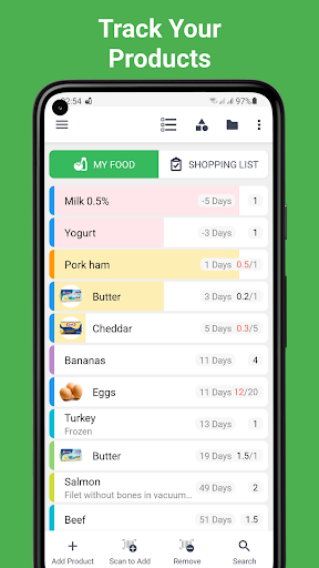 Food List Tracking & Shopping - Image screenshot of android app