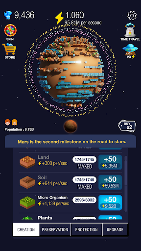 Idle World - Build The Planet - Gameplay image of android game