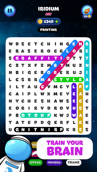 Word Search Puzzle: Space Up - عکس بازی موبایلی اندروید
