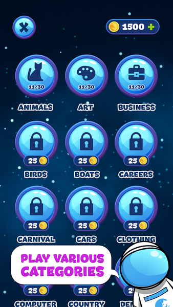 Word Search Puzzle: Space Up - عکس بازی موبایلی اندروید