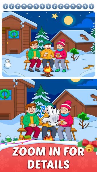 Christmas Find Differences - Gameplay image of android game