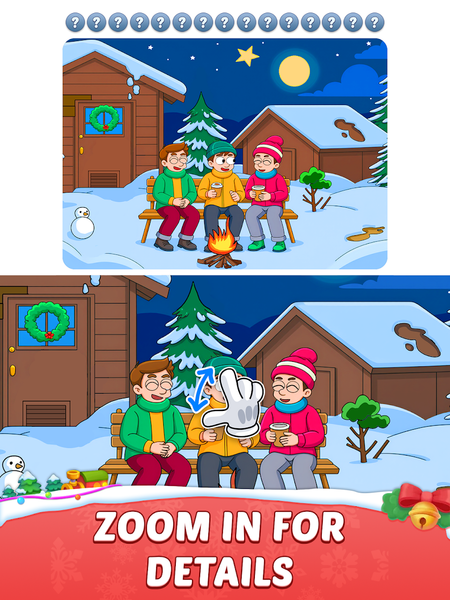 Christmas Find Differences - Gameplay image of android game