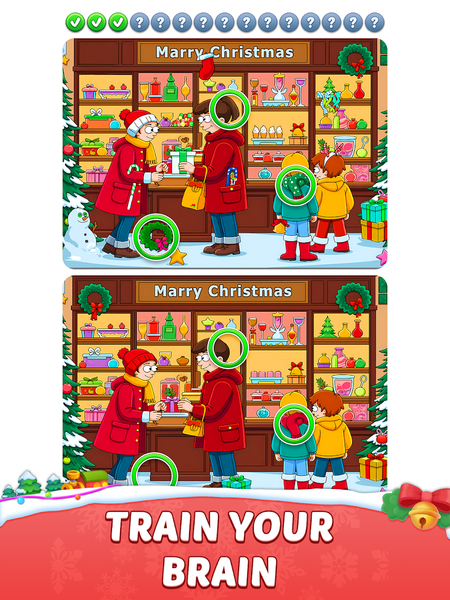 Christmas Find Differences - Gameplay image of android game