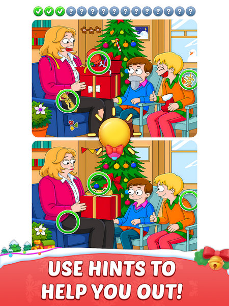 Christmas Find Differences - Gameplay image of android game