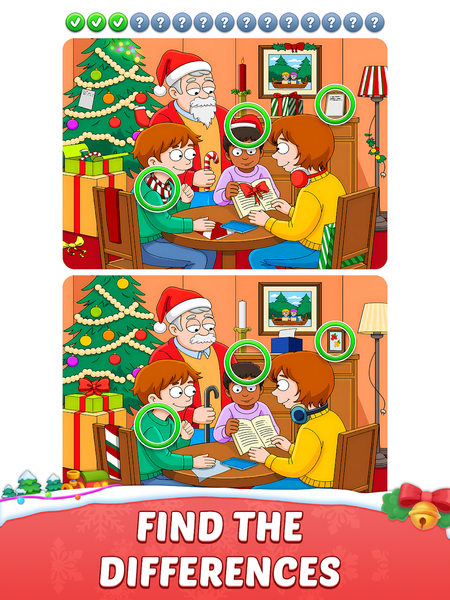 Christmas Find Differences - Gameplay image of android game