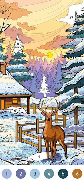 Winter Color by Number Game - Gameplay image of android game